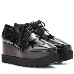 Stella McCartney Elyse Black Star Platform Shoes